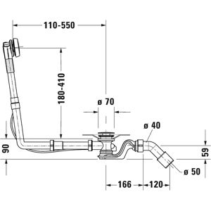 Duravit Model 792216000001000 - Scurgere și suprapunere pentru cadă cromat Duravit Model 792216000001000 - Scurgere și suprapunere pentru cadă cromat