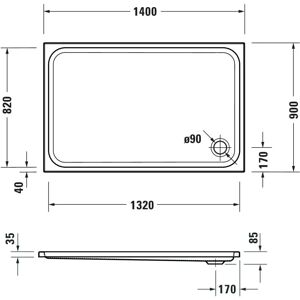 Duravit D-Code Bac de douche rectangulaire - Paroi de douche - Publicité Duravit D-Code Bac de douche rectangulaire - Paroi de douche - Publicité