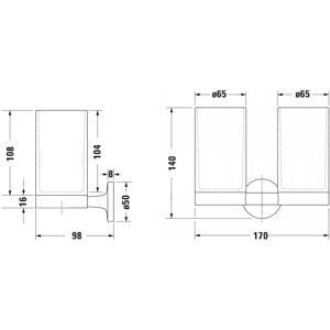 Duravit Starck T Pahar pentru Periuțe - Montare pe Perete, Negru Mat Duravit Starck T Pahar pentru Periuțe - Montare pe Perete, Negru Mat