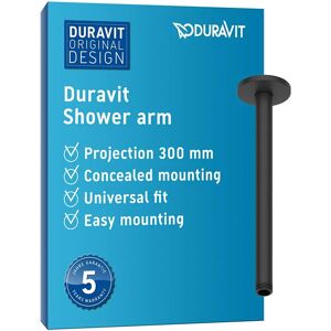 Duravit Universal Shower Arm - 300mm, Black Matte Duravit Universal Shower Arm - 300mm, Black Matte