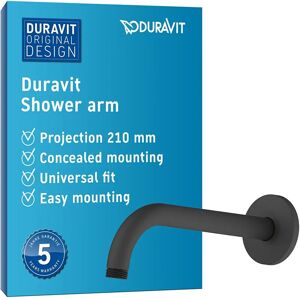 Duravit Model Universal Wall Mount 210mm Round Black - Shower Arm Duravit Model Universal Wall Mount 210mm Round Black - Shower Arm
