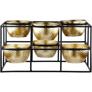 CASABLANCA BY GILDE - 6er Teelichtleuchter Frame - goldfarben - H14 x B27 x T18 cm - Candle holder CASABLANCA BY GILDE - 6er Teelichtleuchter Frame - goldfarben - H14 x B27 x T18 cm - Candle holder