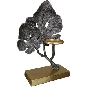 GILDE Leaf Candle Holder - Leaf, anthracite and gold - Indoor Candle Holder GILDE Leaf Candle Holder - Leaf, anthracite and gold - Indoor Candle Holder