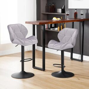 Woltu BH139hgr-2 Tabouret de Bar en Velours Gris Clair Réglable - Publicité Woltu BH139hgr-2 Tabouret de Bar en Velours Gris Clair Réglable - Publicité
