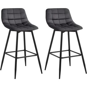 WOLTU - 2X Velvet Bar Stools with Backrest - Kitchen Chairs High Industrial Style WOLTU - 2X Velvet Bar Stools with Backrest - Kitchen Chairs High Industrial Style
