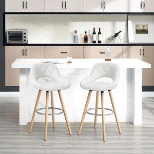 Woltu - Bar stools with backrest - wood frame - faux leather Woltu - Bar stools with backrest - wood frame - faux leather