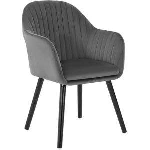 WOLTU - Silla de comedor de terciopelo gris oscuro - Silla de comedor WOLTU - Silla de comedor de terciopelo gris oscuro - Silla de comedor