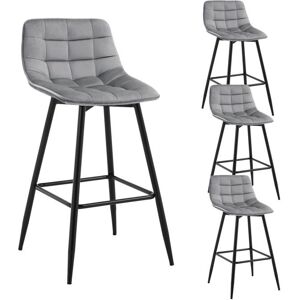 WOLTU - VBS-4 - Gris claro - Terciopelo - Bar Stool WOLTU - VBS-4 - Gris claro - Terciopelo - Bar Stool