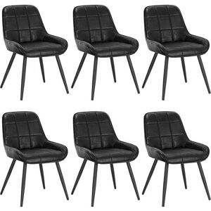 WOLTU 6-Piece Dining Chair Set with Curved Back - Ergonomic Synthetic Leather & Metal WOLTU 6-Piece Dining Chair Set with Curved Back - Ergonomic Synthetic Leather & Metal