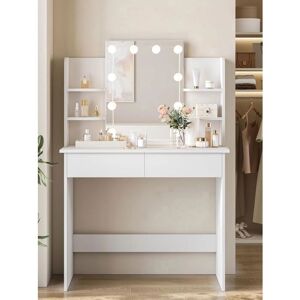 WOLTU Coiffeuse avec Miroir et 10 Lumières LED - Style Moderne - Publicité WOLTU Coiffeuse avec Miroir et 10 Lumières LED - Style Moderne - Publicité