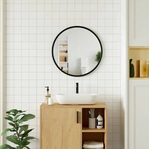 WOLTU Wall Mirror - 50cm Round Black Metal Decor Mirror for Bathroom & Bedroom WOLTU Wall Mirror - 50cm Round Black Metal Decor Mirror for Bathroom & Bedroom