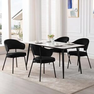 Woltu W0ATT0081-6 taburete de comedor - Ergonómico, terciopelo, negro Woltu W0ATT0081-6 taburete de comedor - Ergonómico, terciopelo, negro