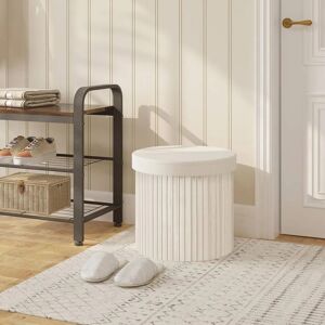 Woltu W0ETT0136 Pouffe - Velvet Storage Ottoman - 30L - Cream Woltu W0ETT0136 Pouffe - Velvet Storage Ottoman - 30L - Cream