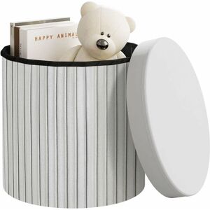 WOLTU - Round Storage Pouf 38x36 cm - Gris claro - Pouf WOLTU - Round Storage Pouf 38x36 cm - Gris claro - Pouf