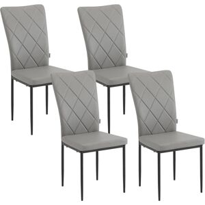 WOLTU Modern Gray Eco Leather Dining Chairs Set Model Di 4 with High Back WOLTU Modern Gray Eco Leather Dining Chairs Set Model Di 4 with High Back