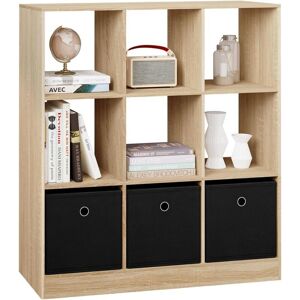 Woltu Storage Shelf - 9 Cubes, 3 Fabric Drawers, Light Oak - Storage Shelf Woltu Storage Shelf - 9 Cubes, 3 Fabric Drawers, Light Oak - Storage Shelf