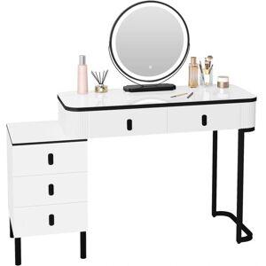 Woltu Modern Vanity Table with 5 Drawers & Dimmable LED Mirror - Makeup Station Woltu Modern Vanity Table with 5 Drawers & Dimmable LED Mirror - Makeup Station