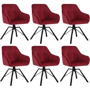 Woltu - Silla giratoria 360° - Terciopelo Burdeos - 6x - Silla de comedor Woltu - Silla giratoria 360° - Terciopelo Burdeos - 6x - Silla de comedor
