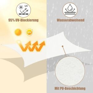 WOLTU Crema 2x3m Vela de Sombra para Exterior WOLTU Crema 2x3m Vela de Sombra para Exterior