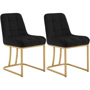 Woltu - Velvet Dining Chair - Negro - Velvet - Silla Woltu - Velvet Dining Chair - Negro - Velvet - Silla