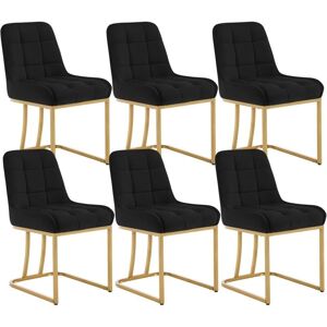 Woltu - Velvet Dining Chair - Negro - Velvet - Chair Woltu - Velvet Dining Chair - Negro - Velvet - Chair