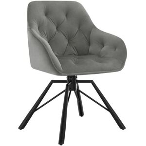 Woltu - Silla con Giro 360°, Terciopelo, Gris Oscuro - Ergonómica & Estable Woltu - Silla con Giro 360°, Terciopelo, Gris Oscuro - Ergonómica & Estable