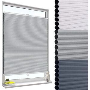Woltu - Estor Enrollable de Panal de Abeja para Ventanas - Gris-Blanco 85x120 cm Woltu - Estor Enrollable de Panal de Abeja para Ventanas - Gris-Blanco 85x120 cm