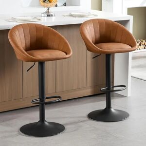 Woltu - PU Vintage Bar Stool - Brown - Swivel - Bar Stool Set Woltu - PU Vintage Bar Stool - Brown - Swivel - Bar Stool Set