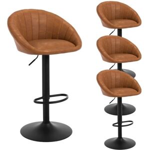 Woltu - PU Vintage Bar Stool Set - Marrón - Ajustable - Bar Stool Woltu - PU Vintage Bar Stool Set - Marrón - Ajustable - Bar Stool