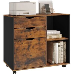 Woltu - Archivador móvil - marrón rústico - con ruedas - Mobile filing cabinet Woltu - Archivador móvil - marrón rústico - con ruedas - Mobile filing cabinet