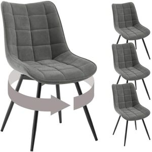 Woltu - Set - Velours Gris Foncé - Chaise de Salle à Manger Pivotante 360° - Publicité Woltu - Set - Velours Gris Foncé - Chaise de Salle à Manger Pivotante 360° - Publicité