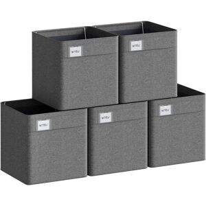 WOLTU Storage Box Set 5 Foldable Fabric Containers 34L Dark Gray WOLTU Storage Box Set 5 Foldable Fabric Containers 34L Dark Gray