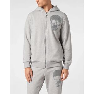 Philipp Plein - Zipped Hoodie - Skull Strass - Grey - Hoodie Philipp Plein - Zipped Hoodie - Skull Strass - Grey - Hoodie