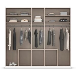 RAUCH AGORDO Kleiderschrank - Graumetallic/Glas - 5 Regale, 3 Stangen RAUCH AGORDO Kleiderschrank - Graumetallic/Glas - 5 Regale, 3 Stangen
