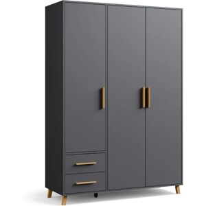 rauch BLUE Shinjo Kleiderschrank - 3 Drehtüren, 2 Schubladen, Grau rauch BLUE Shinjo Kleiderschrank - 3 Drehtüren, 2 Schubladen, Grau