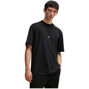 Hugo Cotton jersey T-shirt with blue logo patch (50509991) black Hugo Cotton jersey T-shirt with blue logo patch (50509991) black