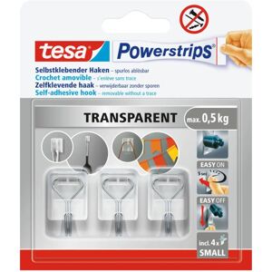 tesa Powerstrips Small Crochet Adhesive Hooks - 3 Pieces - White - Hooks tesa Powerstrips Small Crochet Adhesive Hooks - 3 Pieces - White - Hooks