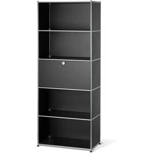 Tchibo - Hohes Metallregal mit Klappenfach - Schwarz - CN3 Serie Tchibo - Hohes Metallregal mit Klappenfach - Schwarz - CN3 Serie
