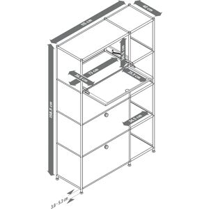 Tchibo - Stauraumschrank - Grau - Stahl / Aluminium - 115x40x158.5cm Tchibo - Stauraumschrank - Grau - Stahl / Aluminium - 115x40x158.5cm