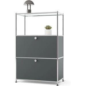 Tchibo - Kommode Metall »Cn3« mit 2 Klappfächern - 77x40x120,5cm - chrom - Stahl / Glas Tchibo - Kommode Metall »Cn3« mit 2 Klappfächern - 77x40x120,5cm - chrom - Stahl / Glas