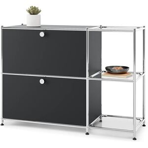 Tchibo - Sideboard CN3 mit 2 Türen - Schwarz - Stahl / Glas / Aluminium Tchibo - Sideboard CN3 mit 2 Türen - Schwarz - Stahl / Glas / Aluminium