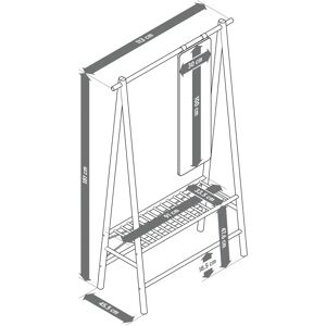 Tchibo - Garderobe mit Spiegel - 113x45,5x181cm - naturfarben - Bambusholz / Glas / Polyurethan - Garderobe mit Spiegel Tchibo - Garderobe mit Spiegel - 113x45,5x181cm - naturfarben - Bambusholz / Glas / Polyurethan - Garderobe mit Spiegel