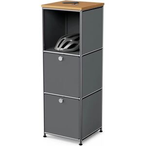 Tchibo - Schmale Metall-Kommode mit Holzplatte und 2 Türen - Chrom Tchibo - Schmale Metall-Kommode mit Holzplatte und 2 Türen - Chrom