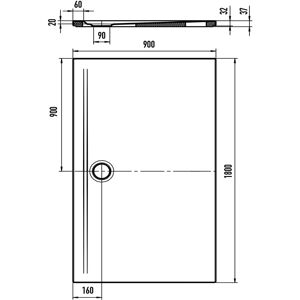 Kaldewei Superplan Zero Wit 180x90cm Douchebak - Douchebak Kaldewei Superplan Zero Wit 180x90cm Douchebak - Douchebak