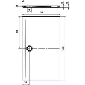 Kaldewei Superplan Zero 1600-5 Douchebak - Wit Kaldewei Superplan Zero 1600-5 Douchebak - Wit