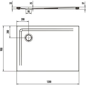 Kaldewei Superplan Duschwanne - 90x120cm - Perl-Effekt - Bodengleich Kaldewei Superplan Duschwanne - 90x120cm - Perl-Effekt - Bodengleich
