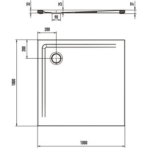 Kaldewei Superplan Duschtasse - 100x100cm, Weiß, Secure Plus Kaldewei Superplan Duschtasse - 100x100cm, Weiß, Secure Plus