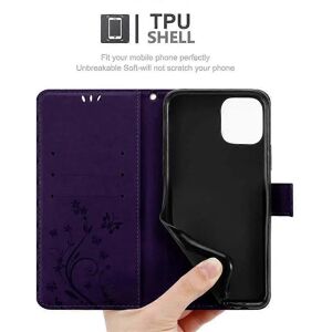 Apple iPhone 11 Mørkelilla Blomstermusling - Beskyttelsescover med kortspor Apple iPhone 11 Mørkelilla Blomstermusling - Beskyttelsescover med kortspor