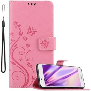 Cadorabo Rosa Blümchen LG K7 2016 Schutzhülle - mit Kartenfach, Ständer Cadorabo Rosa Blümchen LG K7 2016 Schutzhülle - mit Kartenfach, Ständer