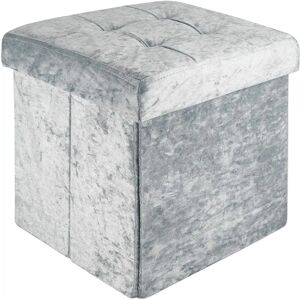 Tabouret Pliable Intirilife 30x30x30 cm - Cube de siège avec espace de rangement et couverture en velours - Bleu - Publicité Tabouret Pliable Intirilife 30x30x30 cm - Cube de siège avec espace de rangement et couverture en velours - Bleu - Publicité